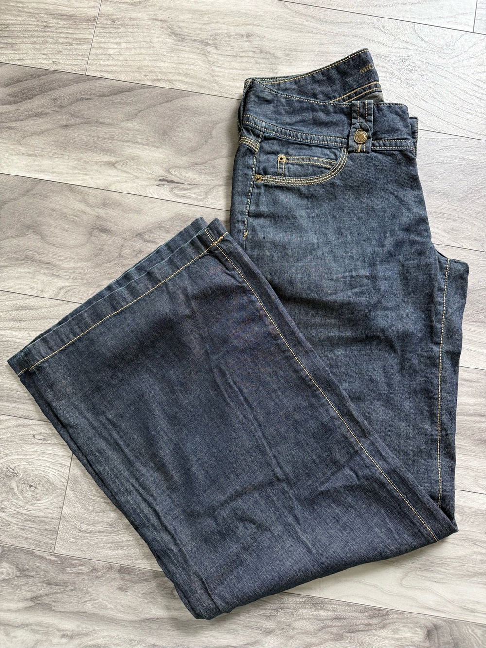 Michael Kors Dark Blue Wide-Leg Jeans